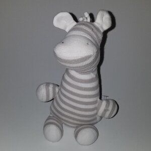 Under the Nile Zebra Plush Gray White Striped Baby Lovey 7" Organic Cotton Egypt